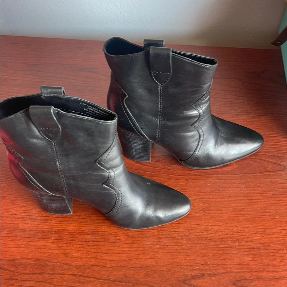 Black Leather Ankle Boots